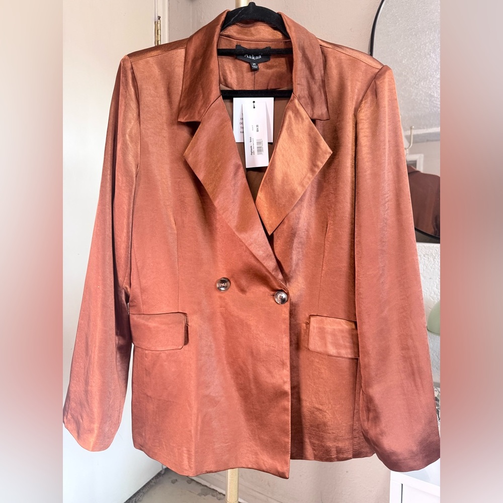 NWT - Aakaa Shimmering Bronze Blazer - Size M